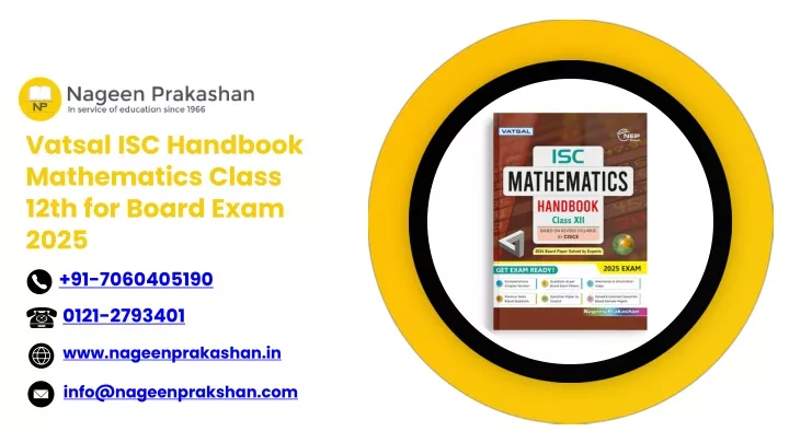 vatsal isc handbook mathematics class 12th