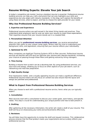 resume writing experts elevate your job search