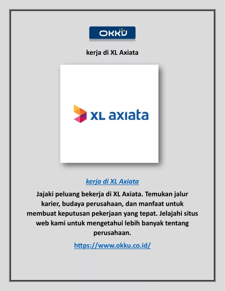 kerja di xl axiata