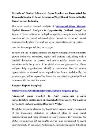 growth of global advanced glass market
