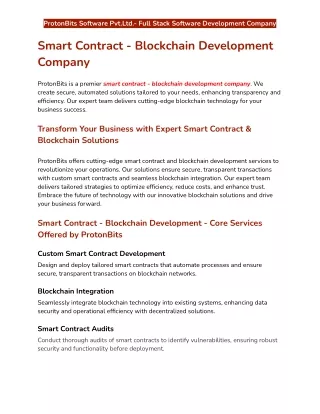 Smart Contract and Blockchain Development Services | Hire Expert Smart Contract