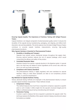 ensuring capsule quality the importance