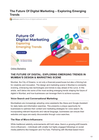The Future Of Digital Marketing  Exploring Emerging Trends