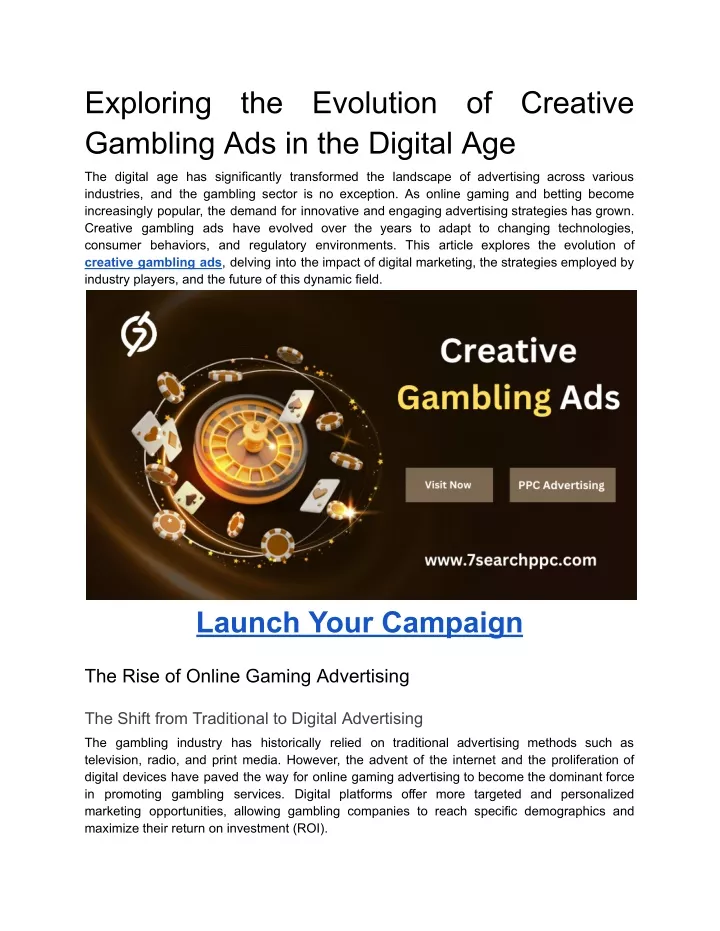 exploring gambling ads in the digital age