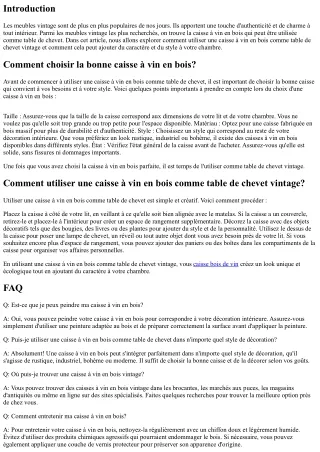 Comment utiliser une caisse à vin en bois comme table de chevet vintage