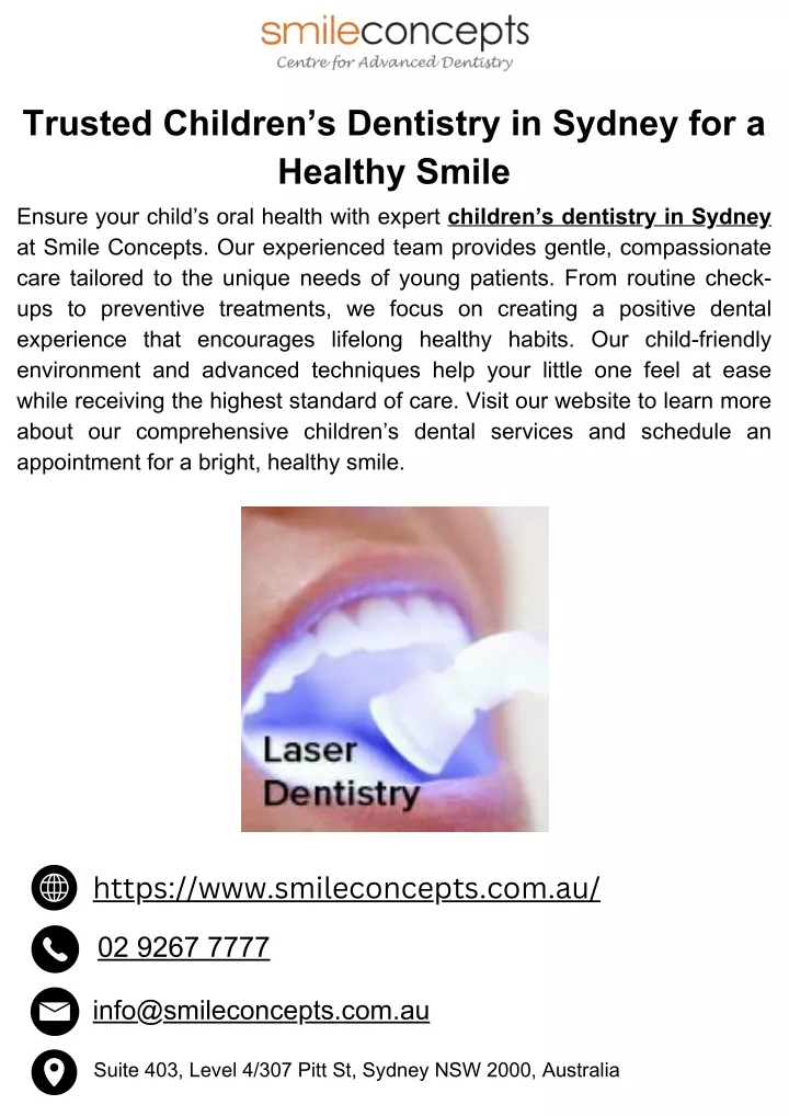 trusted children s dentistry in sydney