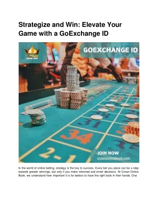 strategize and win elevate your game with a goexchange id