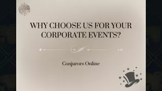 Why Choose Us for Your Corporate Events?