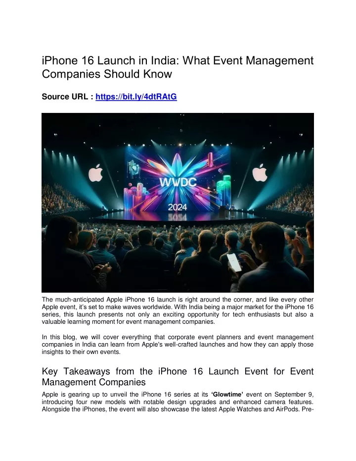 iphone 16 launch in india what event management