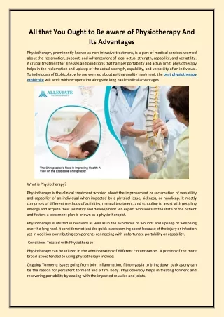 all that you ought to be aware of physiotherapy
