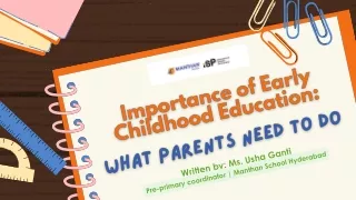 Importance of Early Childhood Education What Parents Need to Do