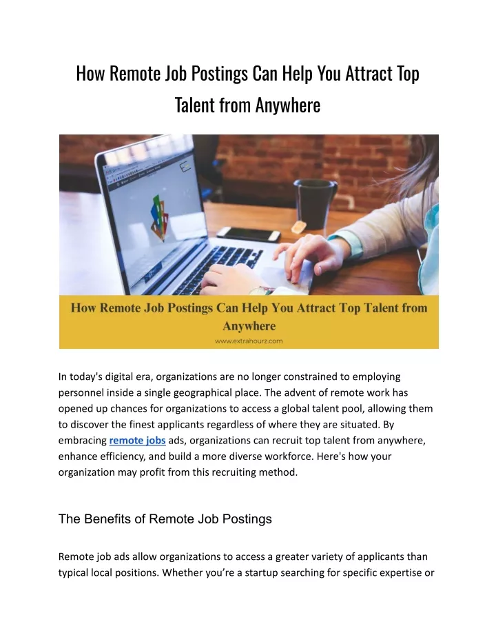 how remote job postings can help you attract