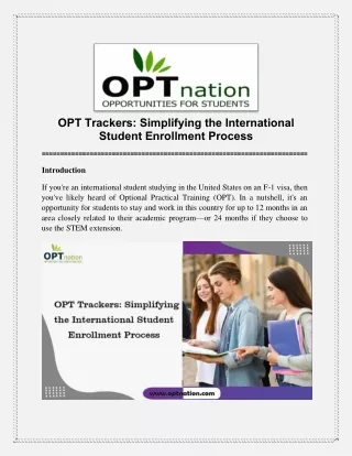 What is An OPT Tracker or USCIS Case Tracker