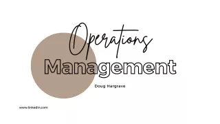 A  Future of Operations Management:  Doug Hargrave 's   Technology Adoption  Les