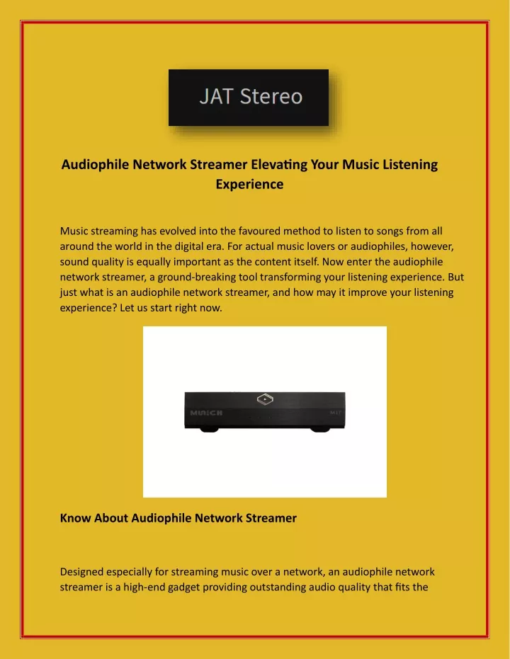 audiophile network streamer elevating your music