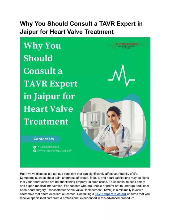 why you should consult a tavr expert in jaipur