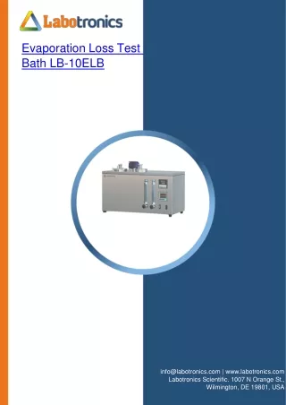 evaporation loss test bath lb 10elb