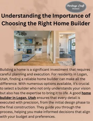 Top Home Builders in Logan, Utah Heritage Craft Homes