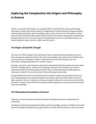 exploring the complexities the origins