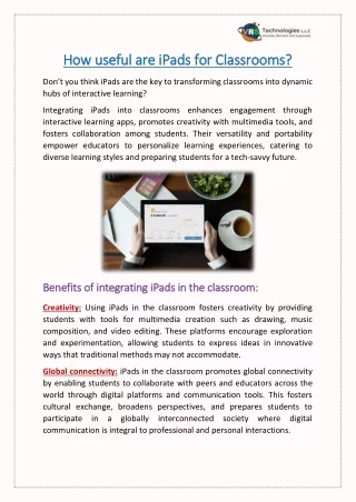 How useful are iPads for Classrooms?