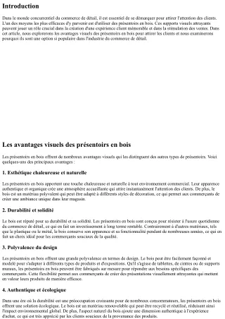 Les avantages visuels des présentoirs en bois pour attirer les clients