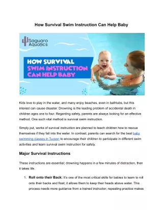 how survival swim instruction can help baby