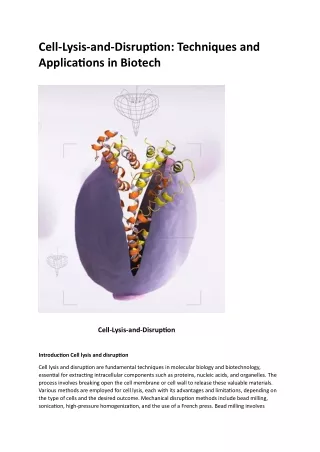 cell lysis and disruption techniques