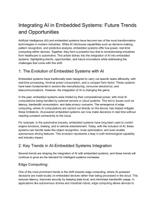 integrating ai in embedded systems future trends