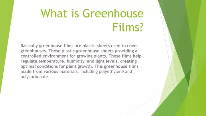 what is greenhouse films