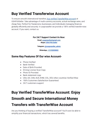 buy verified transferwise account