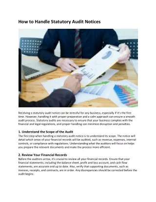 how to handle statutory audit notices