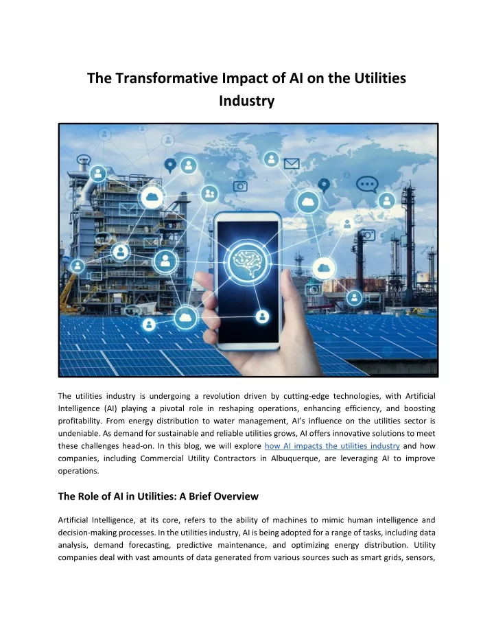 the transformative impact of ai on the utilities