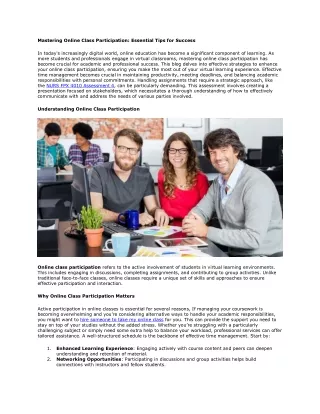 Mastering Online Class Participation: