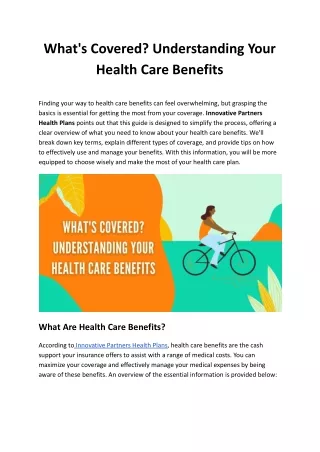 what s covered understanding your health care