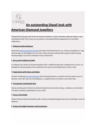 An outstanding Diwali look with American Diamond Jewellery