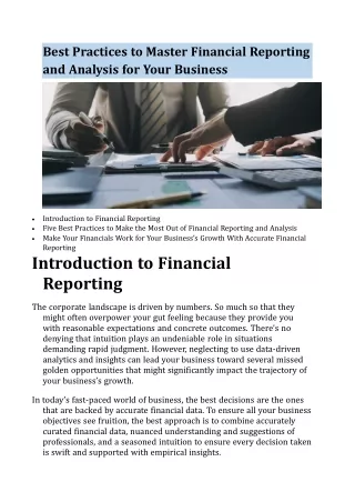 Master Financial Reporting and Analysis for Your Business