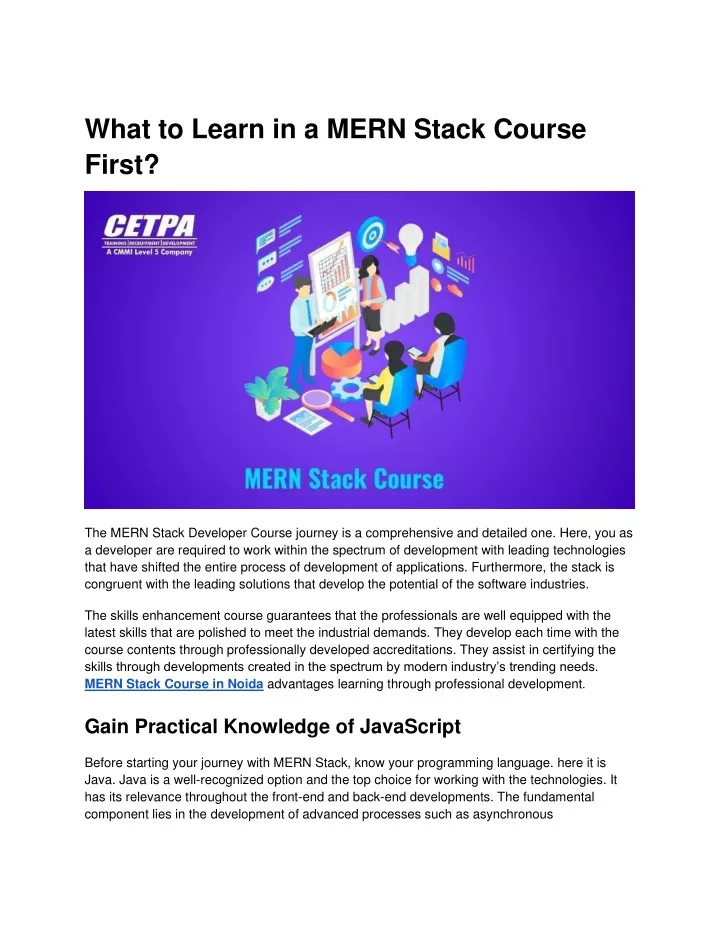 what to learn in a mern stack course first