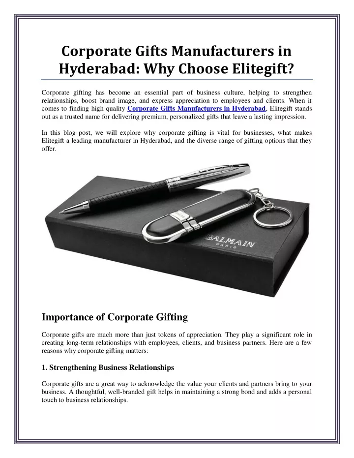 corporate gifts manufacturers in hyderabad