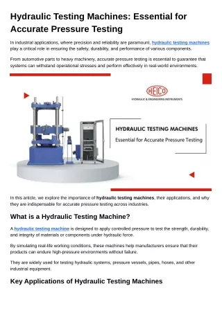 Hydraulic Testing Machines Essential for Accurate Pressure Testing (1)