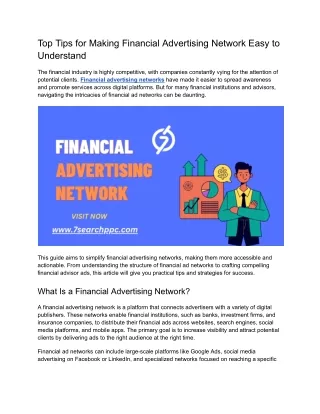 top tips for making financial advertising network