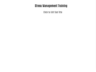 Stress Management Training