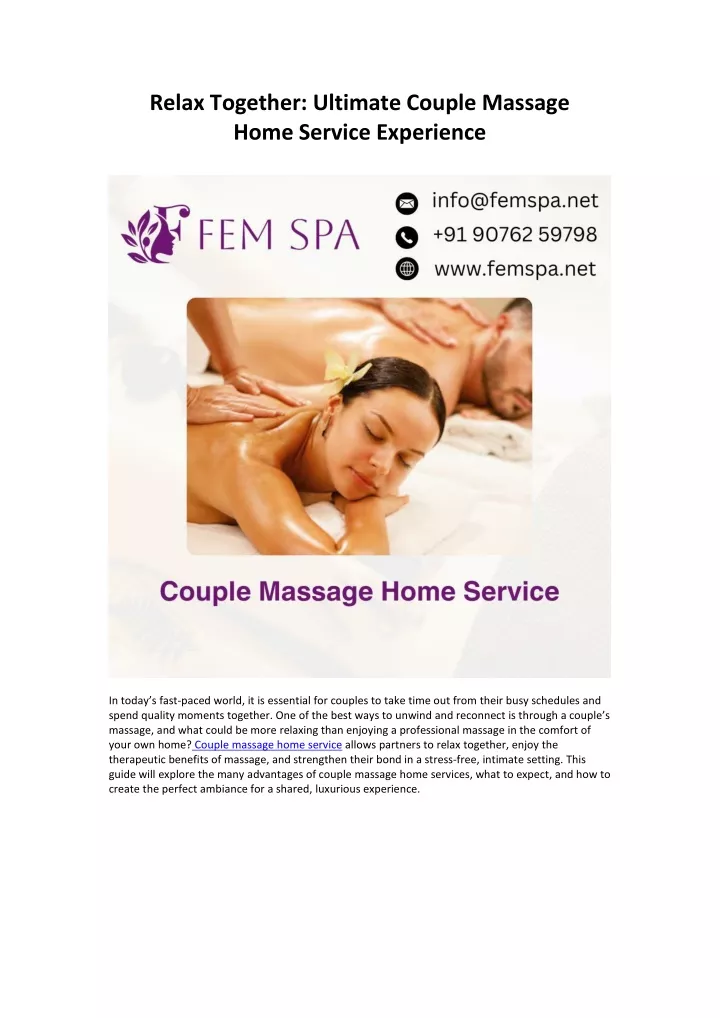 relax together ultimate couple massage home