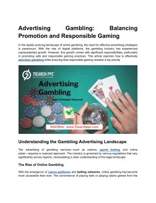 advertising promotion and responsible gaming