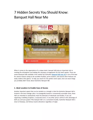 7 hidden secrets you should know banquet hall near me