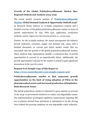 growth of the global polyhydroxyalkanoate market