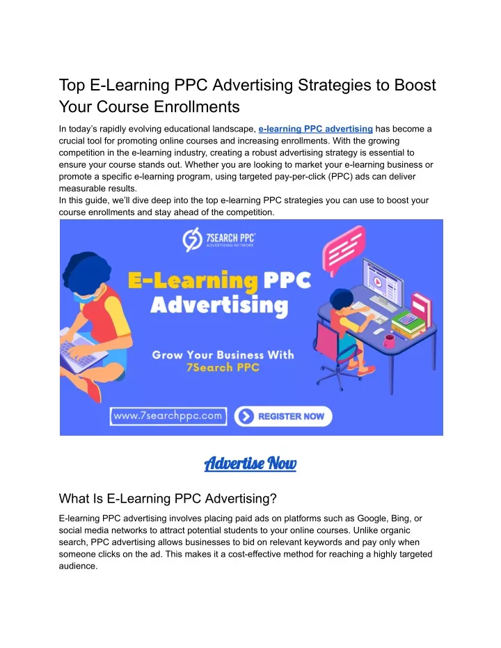 top e learning ppc advertising strategies