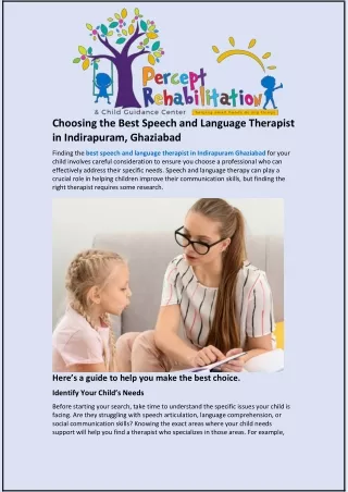 choosing the best speech and language therapist