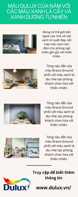 Màu Dulux của Năm với các màu xanh lá cây và xanh dương tự nhiên