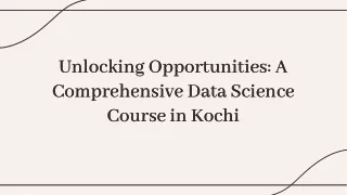 Data Science Course in Kochi: Build a Future in Data-Driven Careers
