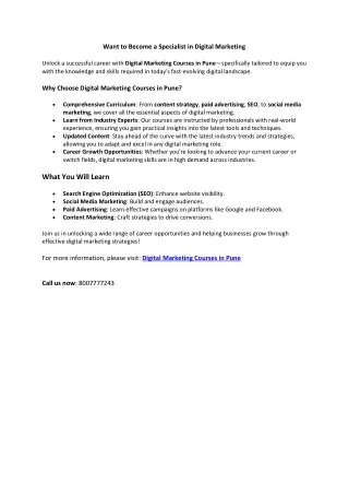 Digital Marketing Courses in Pune
